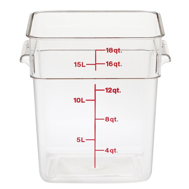 Food Storage Container, Square, Camwear 6 qt, Cambro 6SFSCW