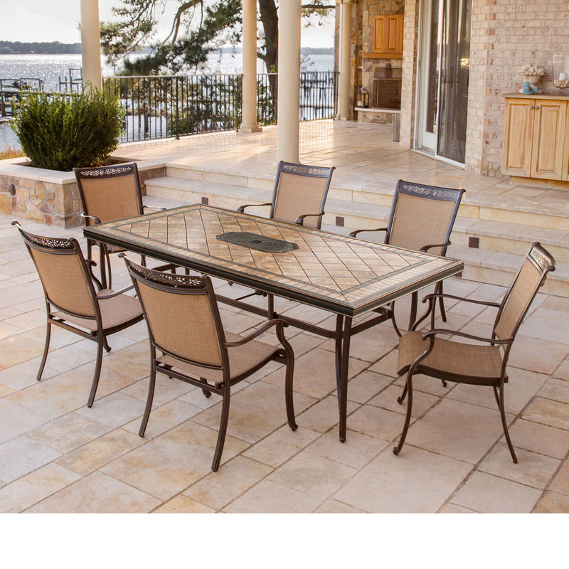 Bucher 6 - Person Patio Dining Set with Rectangular Table