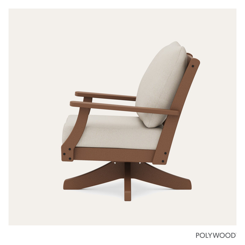 Braxton Deep Seating Swivel Chair, Dune, Light Beige