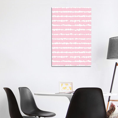 Geometric Lines Pink by Ninola Design - Wrapped Canvas Painting