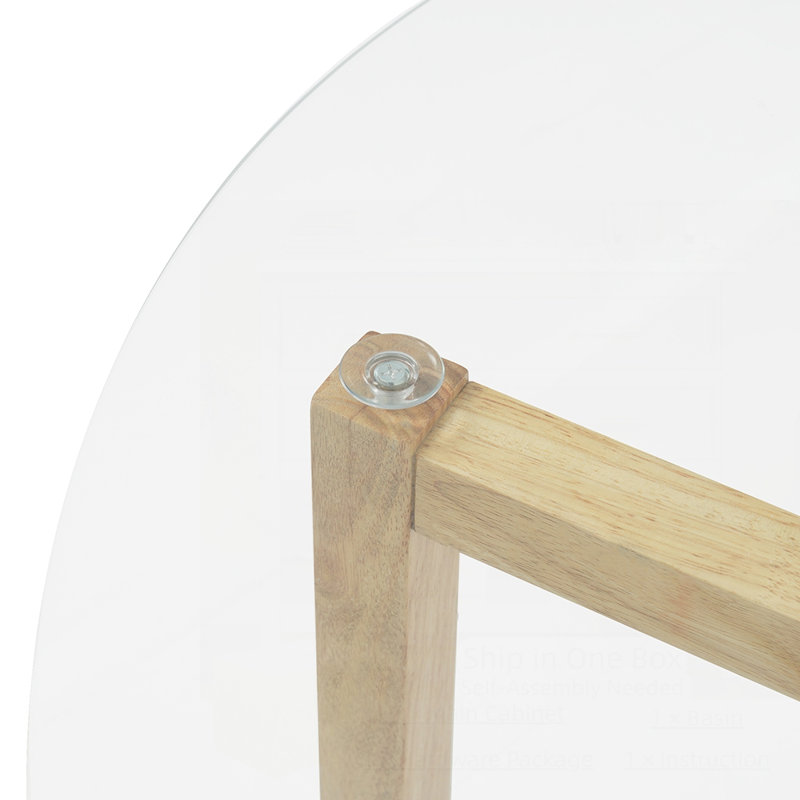 Table basse ronde en verre, Naturel