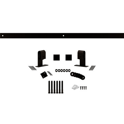 Premium J-Top Mount Steel Single Door Barn Door Hardware Kit Standard Single