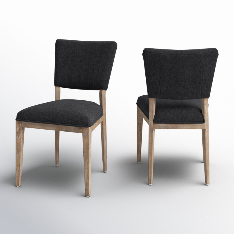 Side Chair Dining Chair, Black, Natural