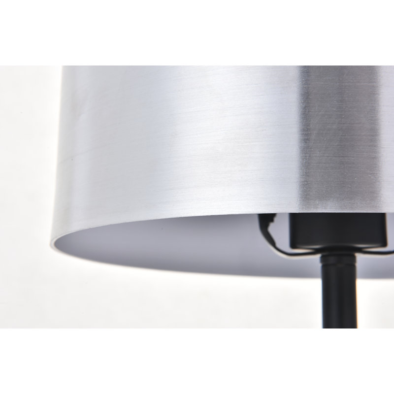 Goolsby Metal Lamp, Black/White, Brushed Nickel
