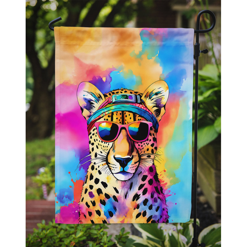 Drapeau de jardin hippie avec guépard