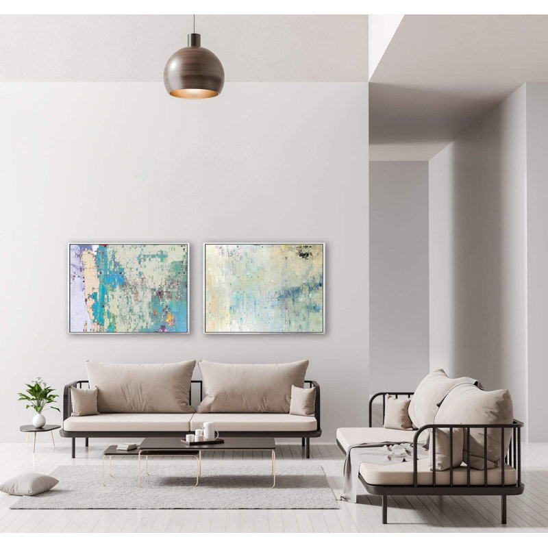 Rain Set by John Beard - Artist Enhanced Canvas Print, 40" H x 120" W x 1.5" D, Unframed
