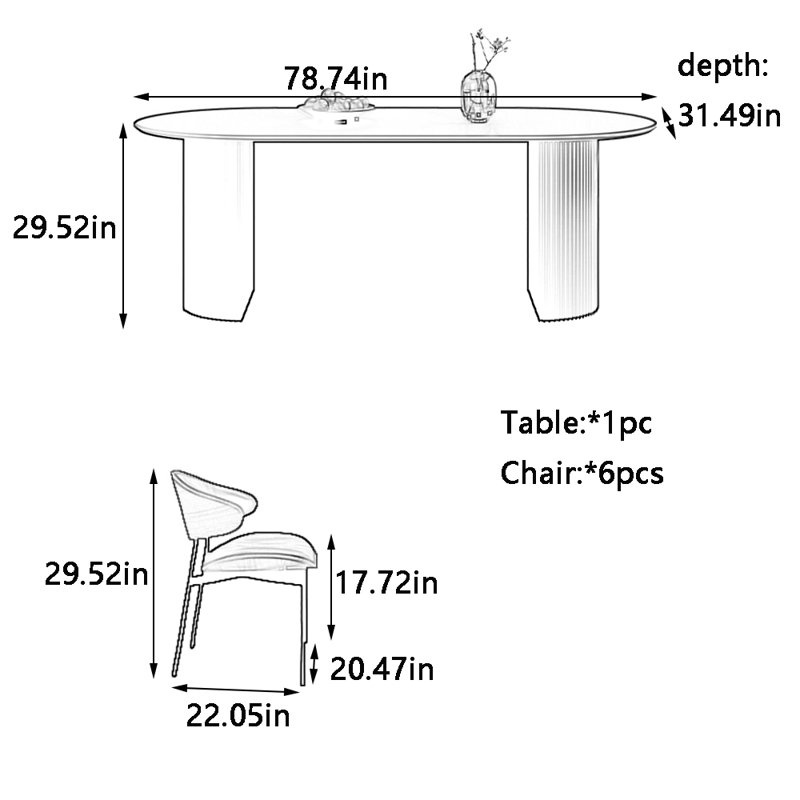 Colston, 29.52"H x 78.74"L x 31.49"W