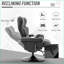 Fauteuils inclinables et inclinables manuels avec repose-pieds 2 porte-gobelets pour le salon | Noir | Tissu en lin