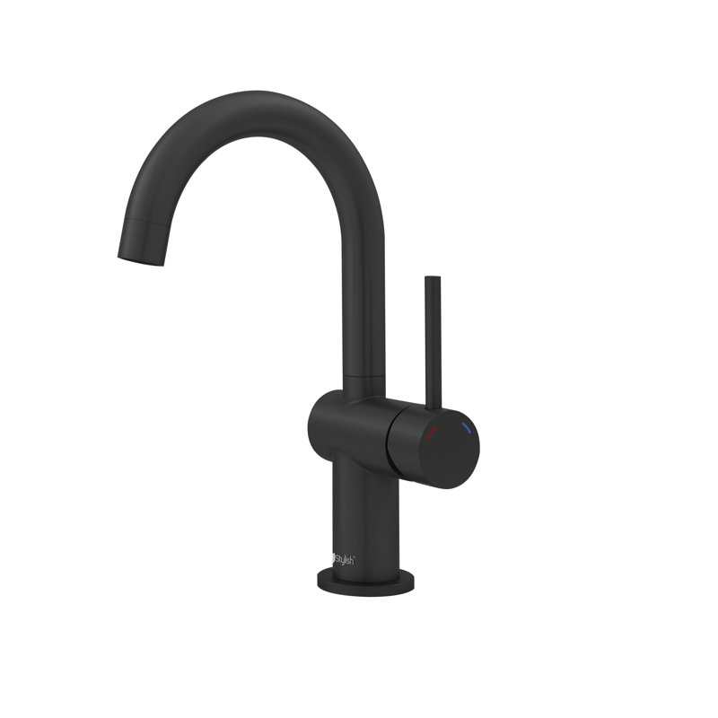 Robinet pour salle de bain à poignée simple 10 "noir mat, Noir mat