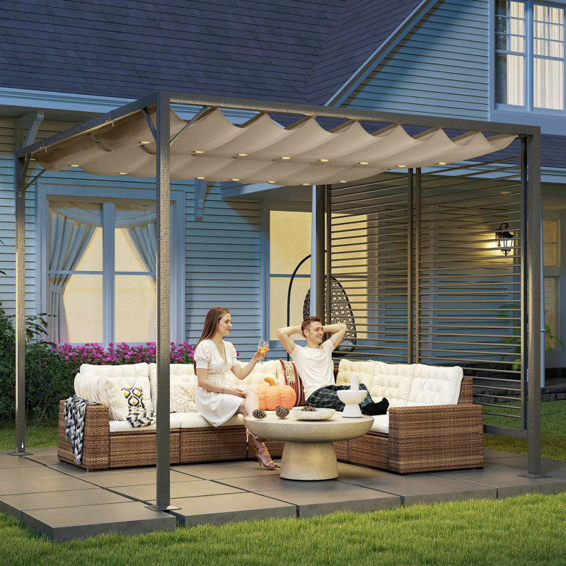 Milanna 3 x 3m Metal Pergola