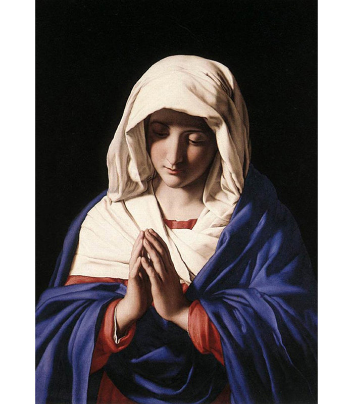 La Vierge en prière, H 24 po x l 17 po