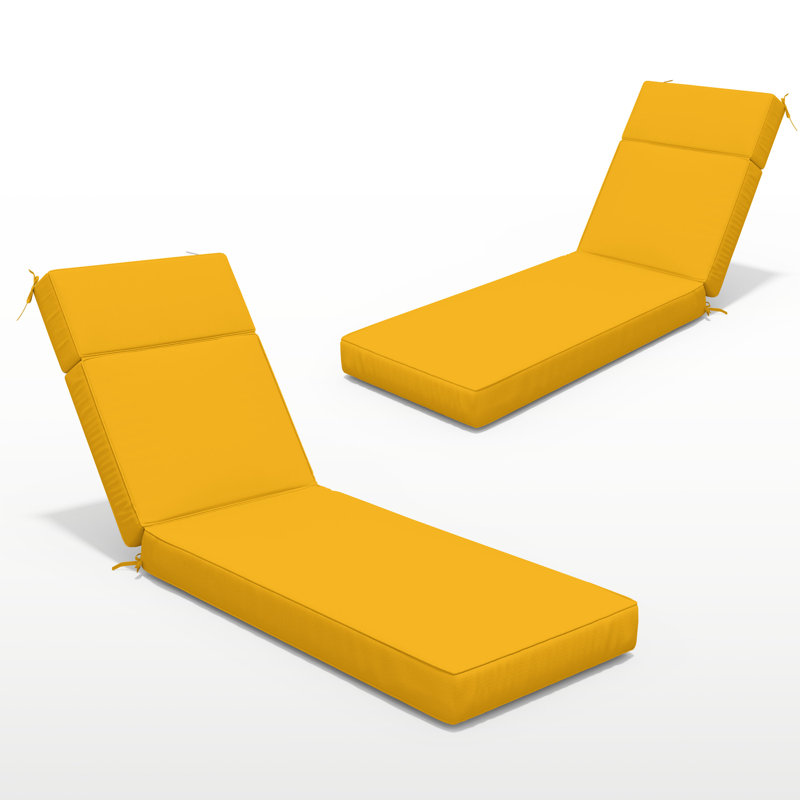 Outdoor 4'' Chaise Lounge Cushions Lounge Chair Cushions 21" W X 72" L, Yellow