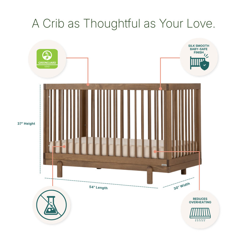Bliss 4-in-1 Convertible Crib, Walnut