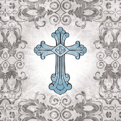 Blue Cross 4 - Wrapped Canvas Print