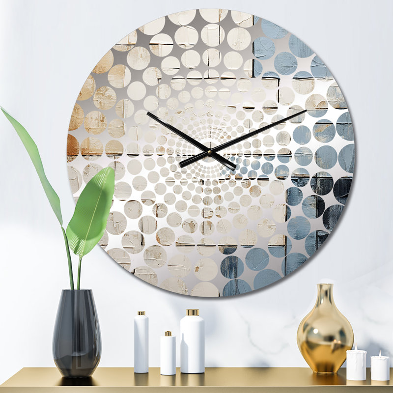 Horloge murale abstraite bleue et blanche Minimalisme II, Petit