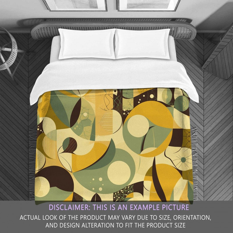 Machine Printed Comforter, Yellow/Green Abstract, Twin Comforter