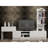 Modern White TV Unit & Storage Cabinet Set, 100% Melamine Coated Particle Board, TV Stand: 47.2 x 15.4 x 11.6 in, Cabinet: 15.7 x 59.1 x 11.6 in, Side Table: 25.6 x 23.6 x 11.6 in | Wall-Mountable, Multiple Shelves, Stylish & Functional Design