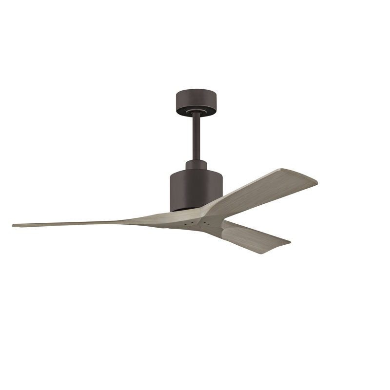 Nan Ceiling Fan In Textured Blades, Textured Bronze, Gray Ash Tone, 52"