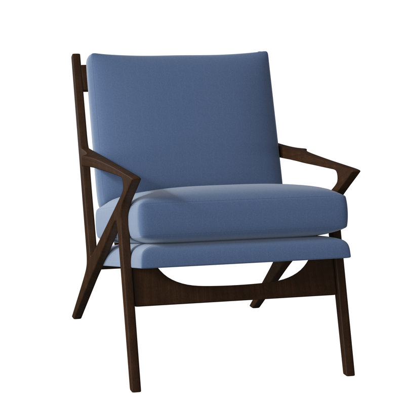 Fauteuil à housse de coussin de large Holloway 39,75 po, Flannery Bleuet, Café