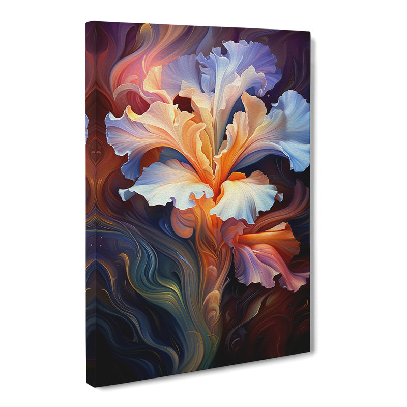 Iris Flower Futurism - No Frame Print, 50cm H x 35cm W x 3cm D