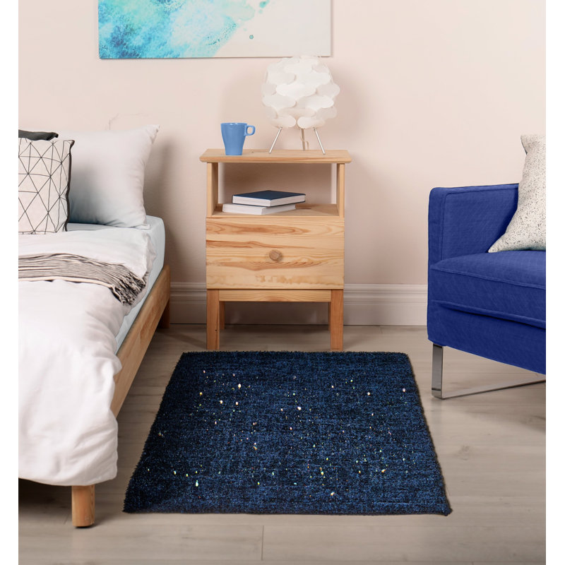 Twinkle Polyester Blend Non-Slip Shower Mat, Navy