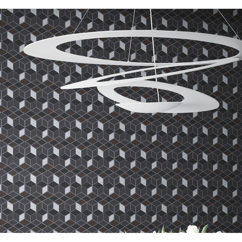 Rouleau de papier peint L 33 pi x l 21 po Anna Blox, Anthracite