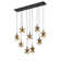 Portinatx 9-Light Linear Chandelier in Satin Black with Hammered Gold by Breegan Jane