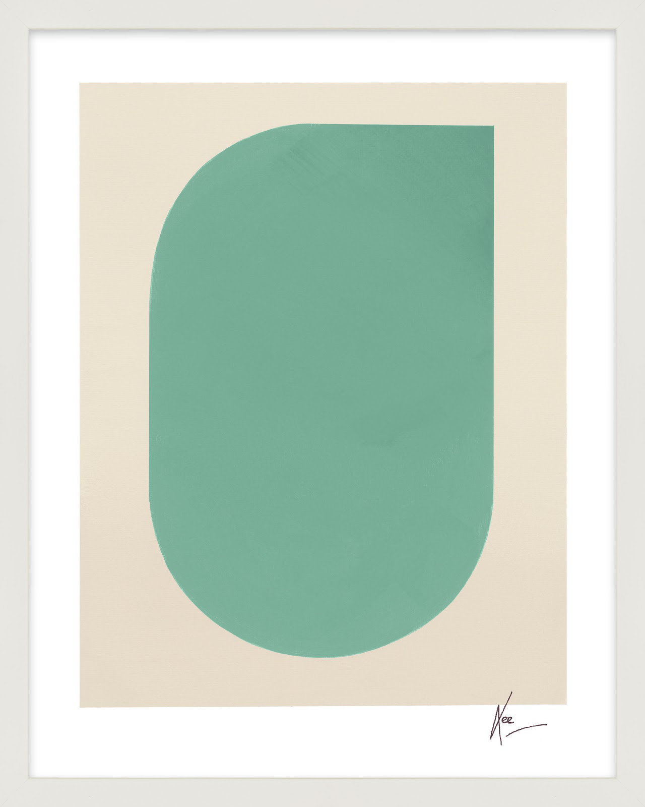 Keyhole "Keyhole 5" Painting by Lee Lessem, White Framed, 30" H x 24" W x 1.25" D