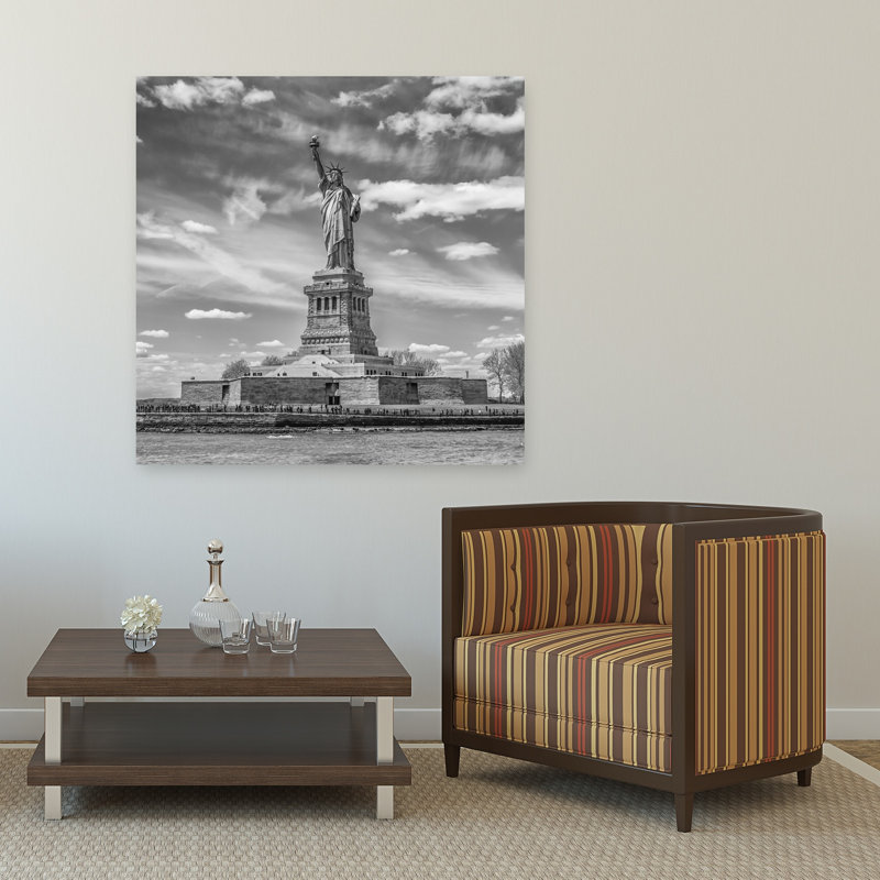 Statue de la Liberté, style classique abstrait contemporain, architecture urbaine, affiche murale, H 48 po x l 48 po