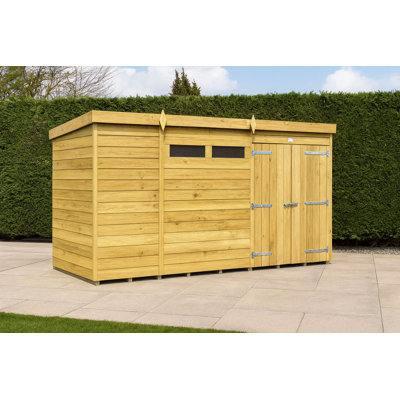 11ft x 4ft Pent Security Shed - Double Door