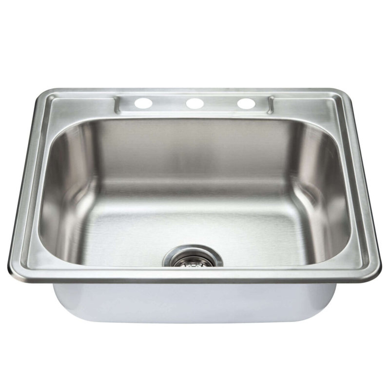 Évier de cuisine encastré en acier inoxydable Fine Fixtures, 3 trous