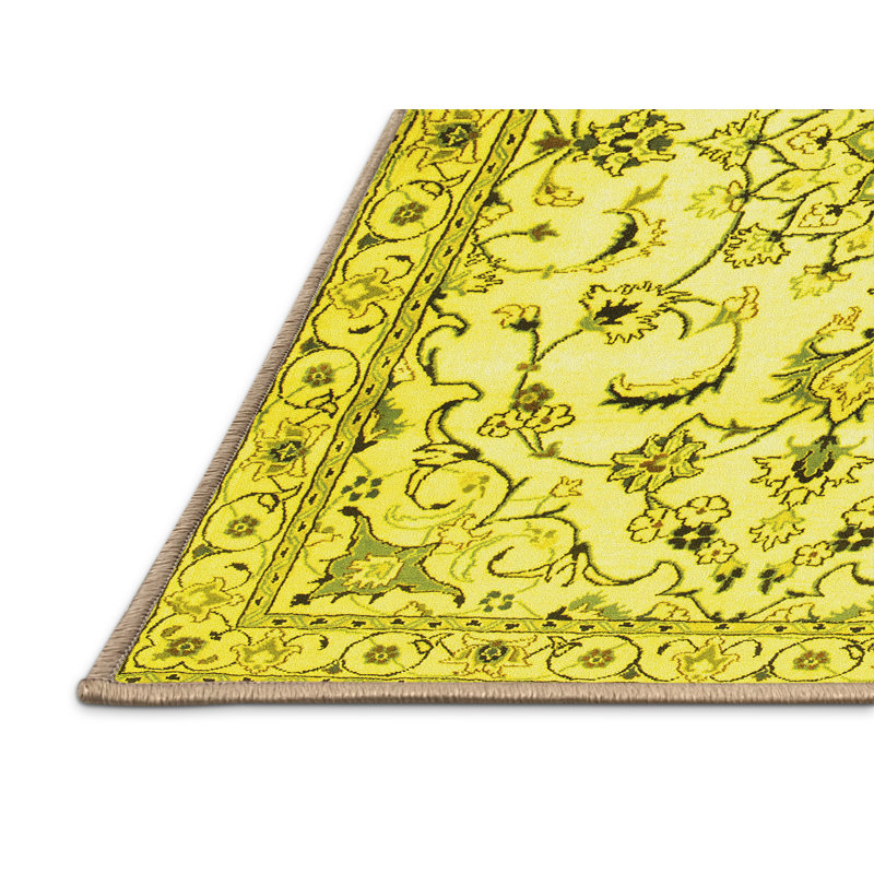 Maylis Washable Floral Indoor Rug, Rectangle 4' x 6'