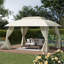 Abri de jardin en polyester 10 pi x 13 pi et beige chaud, combinant acier beige, acier beige et polyester