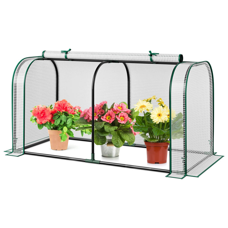 Portable Mini Greenhouse 47" X 22" X 24" Outdoor Indoor Tunnel Greenhouse, White