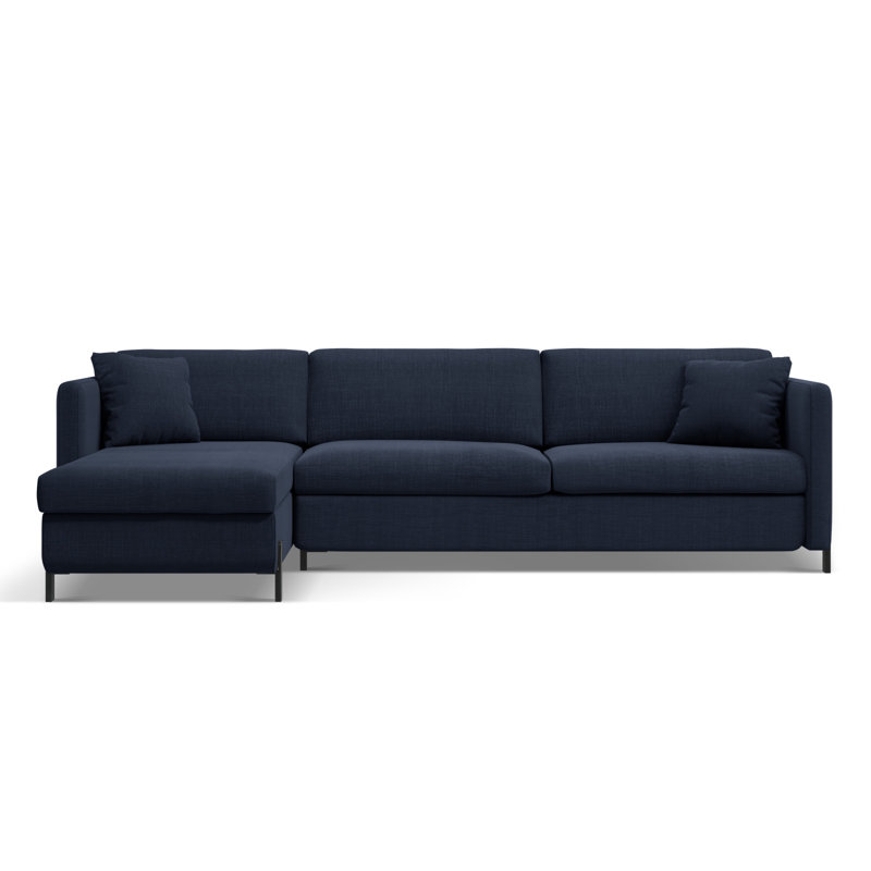 Bejna 3 Seater Sofa Bed, Blue, Left Hand Facing, 80cm H x 280cm W x 170cm D