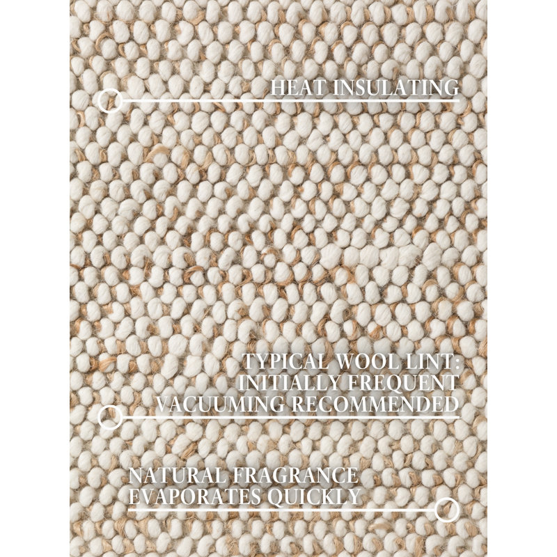 Villeroy & Boch Bouclé Rug Peas - Wool- & Jute Rug Livingroom, Diningroom, Bedroom, Natural Boho Design