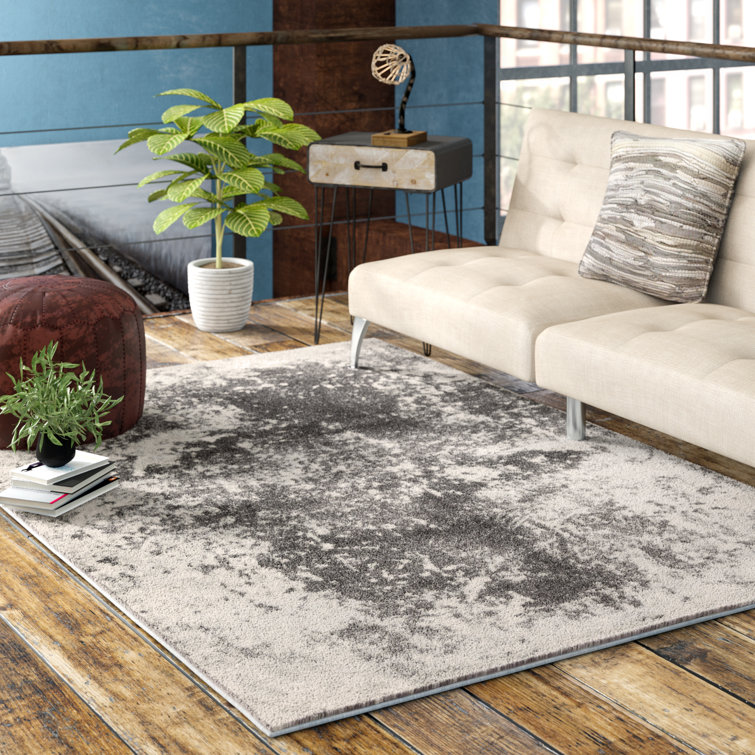 Tapis gris à motif abstrait Halstead