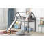 Lit mezzanine simple avec glissade, lit maison avec glissade-982113112