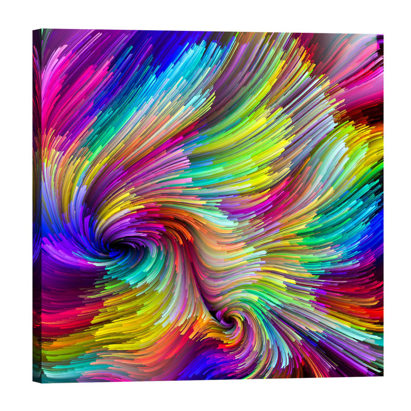 Impression sur toile tendue, espace fluide, H 20 po x l 20 po x P 1,5 po