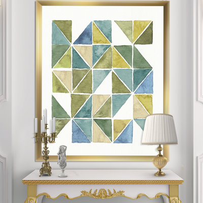 «Geometric Green Triangle I», reproduction d'art sur toile