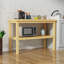 Table d'îlot de cuisine en bois massif avec tablette de rangement ouverte-650973666