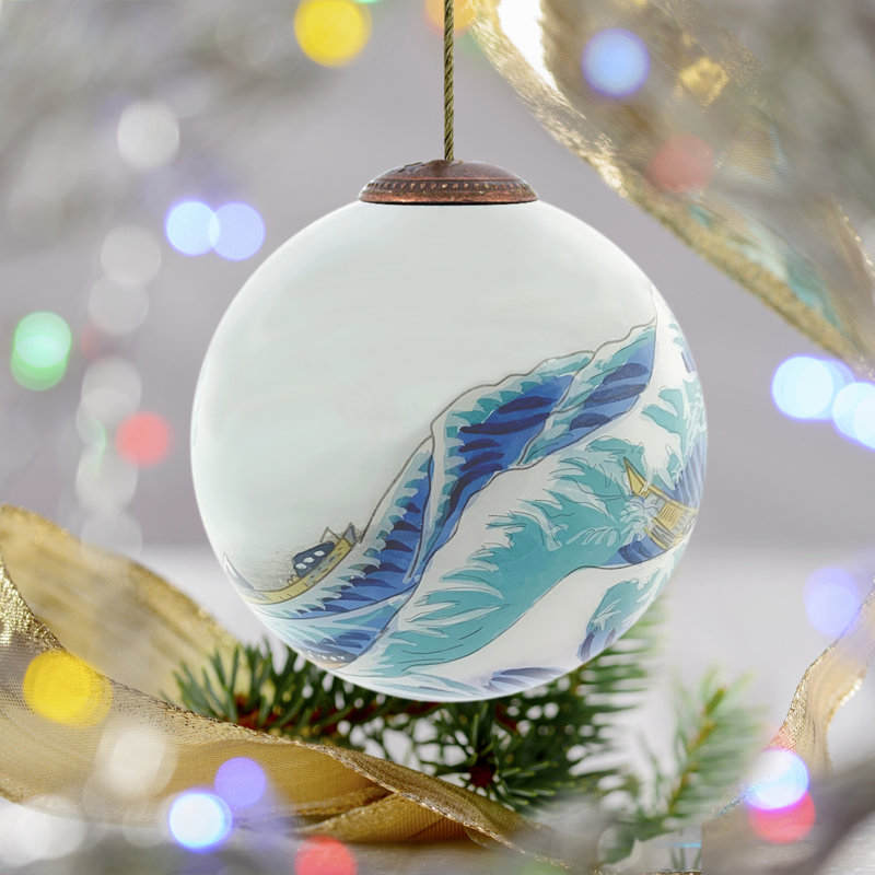 Farbstudie Quadrate 4'' Handmade Glass Ball Ornament