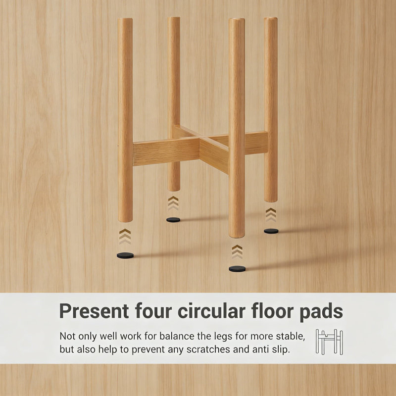 Support à plantes moderne Mid Century pour plantes d'intérieur - Support de présentation en bois de pin fabriqué à la main pour pots à fleurs de 8 à 10 pouces (pot non inclus)