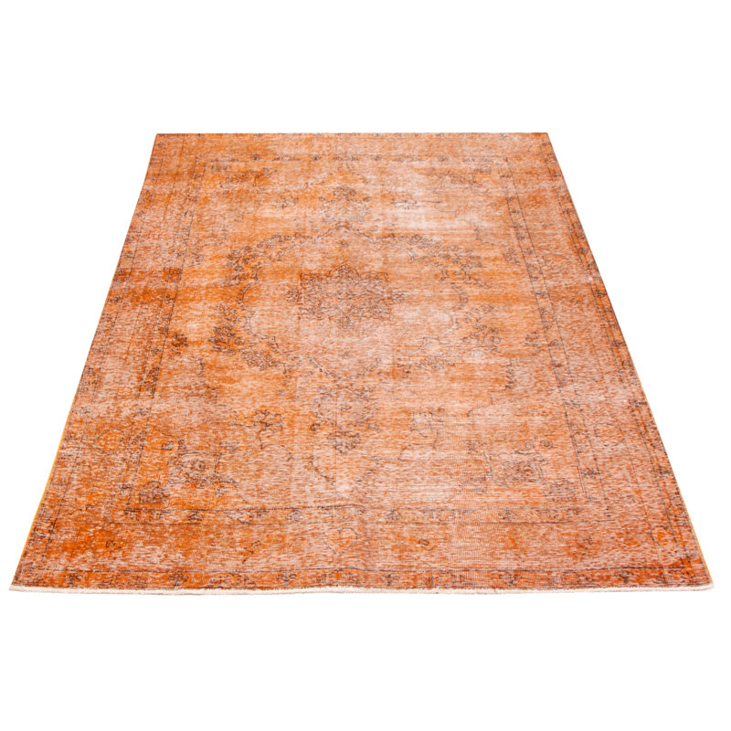 Tapis orange brûlé couleur transition 6 pi 2 po x 9 pi 4 po