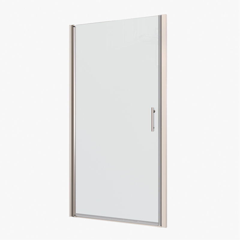 1 3/8" Adjustment,Universal Pivot Shower Door, Open Outside, With 1/4" Tempered Glass