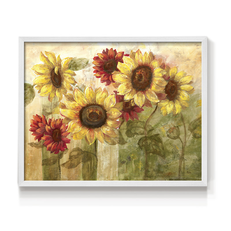 Sunflower's Delight -Framed Print - Restickable, H 8 po x l 10 po, Blanc