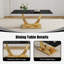Ensemble de table de salle à manger de luxe avec plateau en verre et chaises en similicuir, ensemble de table de cuisine moderne avec pieds en métal doré-2002296335-2003135938-2002296333