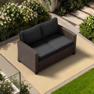  Ensemble de mobilier de patio - toutes saisons - ensemble de conversation de patio en osier 1 pièce, canapé modulaire en rotin pour cour, jardin, patio, bord de piscine