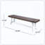 Banc de salle à manger en bois d'acacia avec finition sablée et structure en métal rustique-504651663