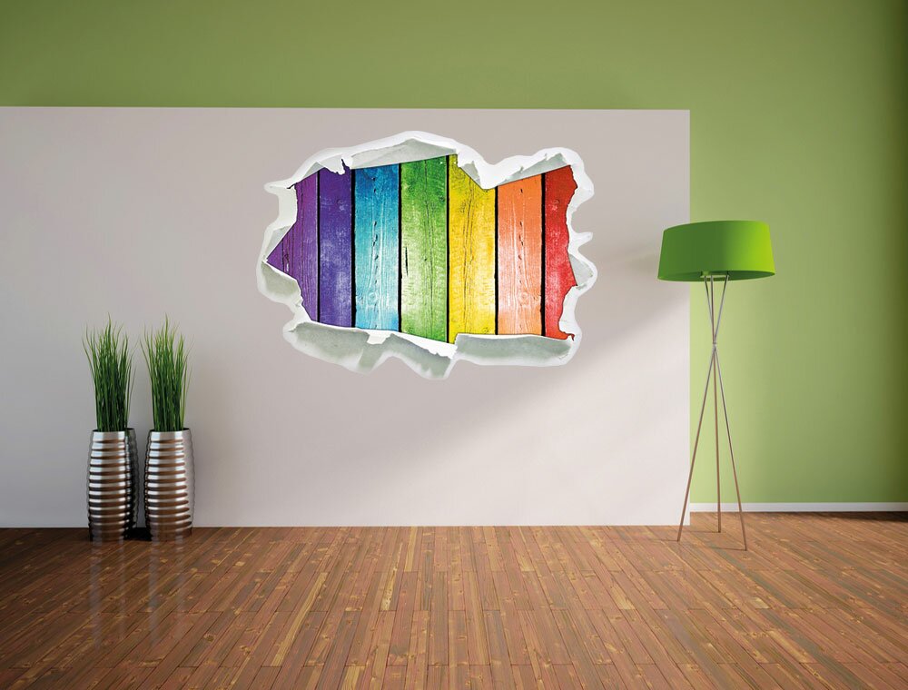 Wandtattoo Bunte Zaunslatten